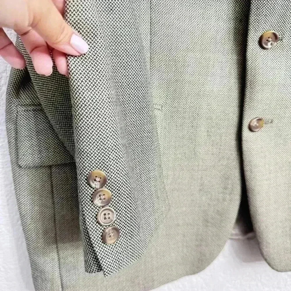 Ralph Lauren Houndstooth Silk Wool Blend Sport Blazer Jacket - Size 44R